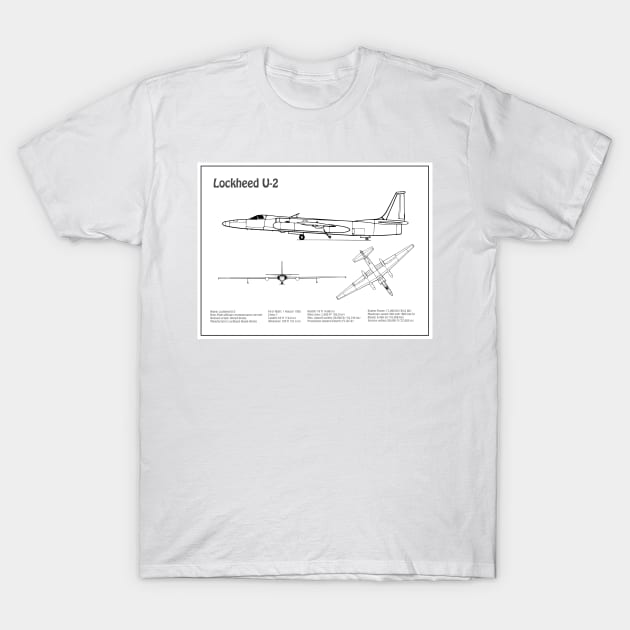 Lockheed U-2 Dragon Lady - BD T-Shirt by SPJE Illustration Photography